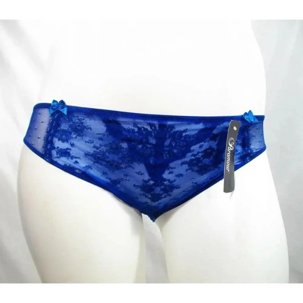 MEDIUM Paramour 635005 by Felina Captivate Bikini Panty True Navy Blue NWT